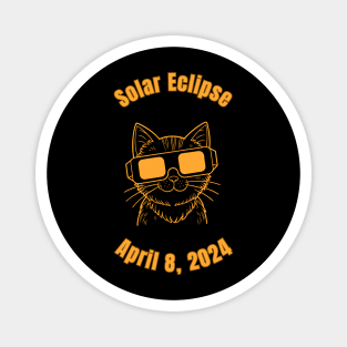 cat with Solar glasses for eclipse Magnet